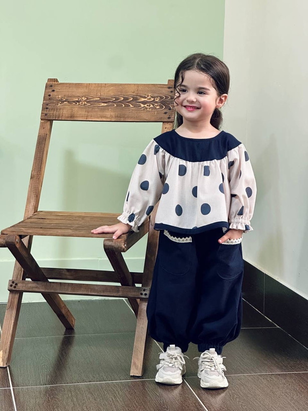 ست شومیز شلوار خالخالی